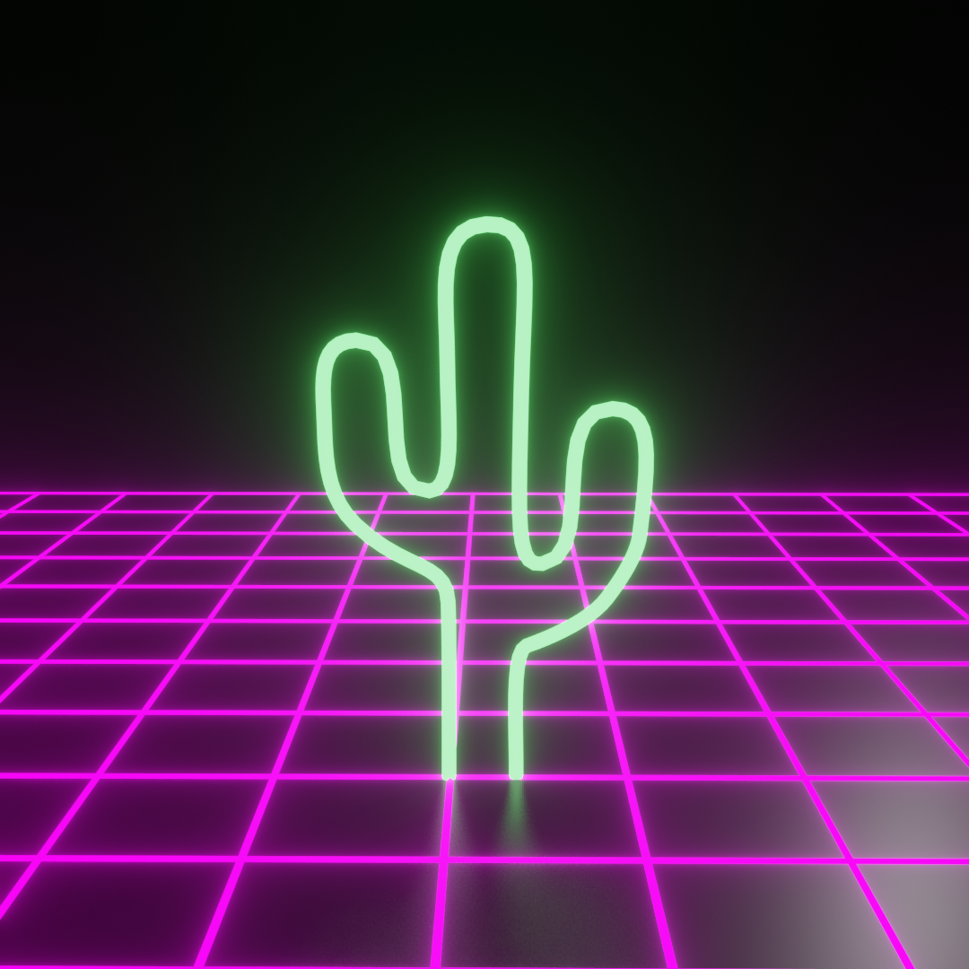 Retrowave Neon Cactus 1 preview image 1